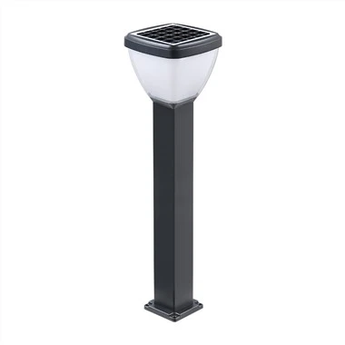 Pencahayaan Bollard Luar Ruang Surya Persegi