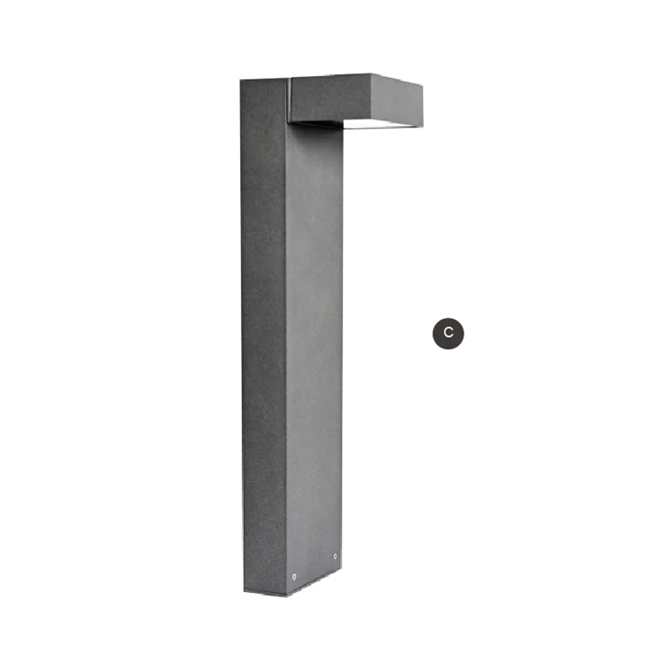 Lampu Bollard Hitam Persegi